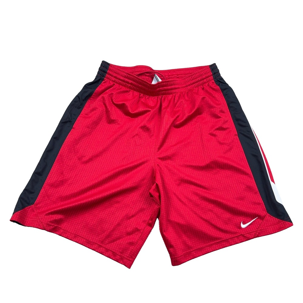 Vintage Y2K Nike Basketball Shorts Men Large Red Shinny Dazzle Baggy Jock Gym